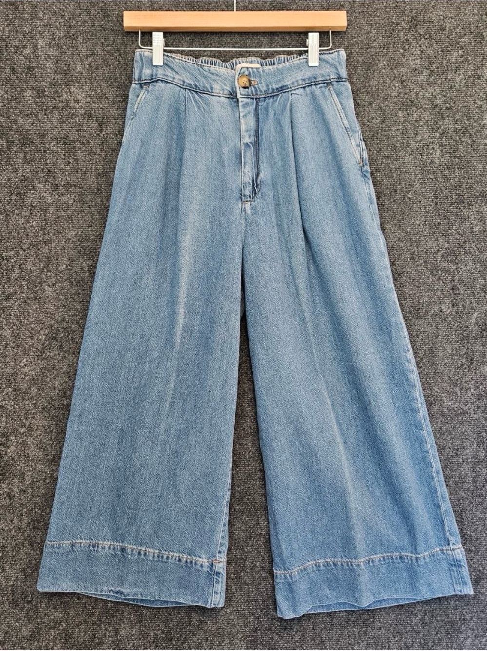 Pilcro Anthropologie Pilcro Pleated High-Rise Wide-Leg Culotte Jeans Size 27
